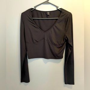 Long Sleeve Crop Top from SHEIN